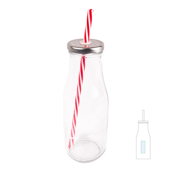 Pullo kannella ja kristallinkirkkaalla oljella